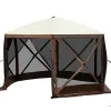 12x12 FT Pop-Up Camping Gazebo Tent with Mosquito Netting & Wind Panels – Portable Screen House Canopy for Outdoor Camping, Backyard & Events