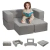 VEVOR 4-Piece Modular Kids Play Couch – Soft Foam Toddler Sofa Set with Washable Covers for Creative Play & Lounge