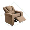Kids Recliner Chair with Dual Cup Holders – Sally Deluxe Toddler Reclining Sofa, Comfortable Child Armchair for Playroom & Bedroom (150 lb Capacity)