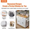 Multifunctional Kitchen Island Cart with Solid Wood Top – Rolling Storage Cabinet with Drawers, Adjustable Shelves & Lockable Wheels