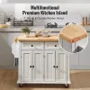 Multifunctional Kitchen Island Cart with Solid Wood Top – Rolling Storage Cabinet with Drawers, Adjustable Shelves & Lockable Wheels