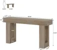 63-Inch Farmhouse Console Table – Long Wood Entryway Table with Storage Shelf, Rustic Sofa Table for Living Room & Hallway