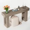 63-Inch Farmhouse Console Table – Long Wood Entryway Table with Storage Shelf, Rustic Sofa Table for Living Room & Hallway