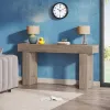 63-Inch Farmhouse Console Table – Long Wood Entryway Table with Storage Shelf, Rustic Sofa Table for Living Room & Hallway
