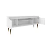 Mid-Century Modern TV Stand for 46-60 Inch TVs with Storage Cabinets & Open Shelves, Wood Entertainment Center with Cable Management