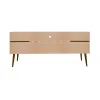 Mid-Century Modern TV Stand for 46-60 Inch TVs with Storage Cabinets & Open Shelves, Wood Entertainment Center with Cable Management