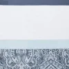 Shawnee™ Blue Geometric Shower Curtain – Embroidered Damask Colorblock Bathroom Curtain 72x72