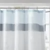 Shawnee™ Blue Geometric Shower Curtain – Embroidered Damask Colorblock Bathroom Curtain 72x72