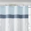 Shawnee™ Blue Geometric Shower Curtain – Embroidered Damask Colorblock Bathroom Curtain 72x72