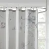 Madison Park Cassandra Floral Cotton Shower Curtain – 72x72 Shabby Chic Bathroom Curtain, Soft Blue & Grey Print