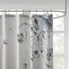 Madison Park Cassandra Floral Cotton Shower Curtain – 72x72 Shabby Chic Bathroom Curtain, Soft Blue & Grey Print