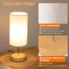 3-Way Dimmable Touch Control Table Lamp with USB Ports, Modern Bedside Lamp with Fabric Shade & LED Bulb, Warm Light Nightstand Lamp