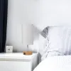3-Way Dimmable Touch Control Table Lamp with USB Ports, Modern Bedside Lamp with Fabric Shade & LED Bulb, Warm Light Nightstand Lamp