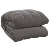 13 lb Weighted Blanket Twin Size, Gray Cooling Heavy Blanket with Glass Beads, Breathable Microfiber Calming Blanket for Sleep & Stress Relief