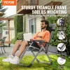 Heavy-Duty Zero Gravity Reclining Chair – 500LB Capacity Folding Lounge Chair with Cushion, Cup Holder Tray & Adjustable Recliner (26”)