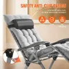 Heavy-Duty Zero Gravity Reclining Chair – 500LB Capacity Folding Lounge Chair with Cushion, Cup Holder Tray & Adjustable Recliner (26”)