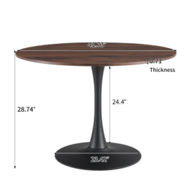 TULIP DINING TABLE ,Dia. 106cm ROUND, Nature Wood, GOLEN LEG 1pc Per Ctn (Option: Natural Wood Wash)