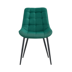 Modern Creamy White Fabric Dining Chair With Stylish Grid Pattern (Option: Dark Green)