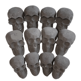 Ceramic Skulls for Fire Pit, Outdoor Fire Tables, 7pcs Reusable Spooky Imitated Human Skull Gas Log for Party, Bonfire,Campfires,Fireplaces, 3.1 (Style: 12pcs Mixed Size)