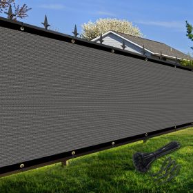 Artpuch Privacy Fence Screen Dark Grey Customized Outdoor Mesh Panels for Backyard, Balcony,Patio,Construction Site with Zip Ties (Color: Dark Grey, size: 6x60 ft)