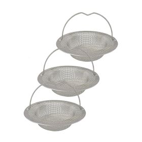 Sink Drain Strainer with Handle for Home/Kitchen/Bathroom (Type: 3 pcs, Color: Silver)