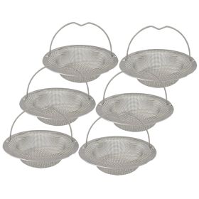 Sink Drain Strainer with Handle for Home/Kitchen/Bathroom (Type: 6 pcs, Color: Silver)