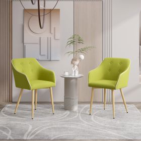 The modern style dining chair imitating linen is suitable for various environments and is applicable to restaurants, living rooms and offices (Color: Green)